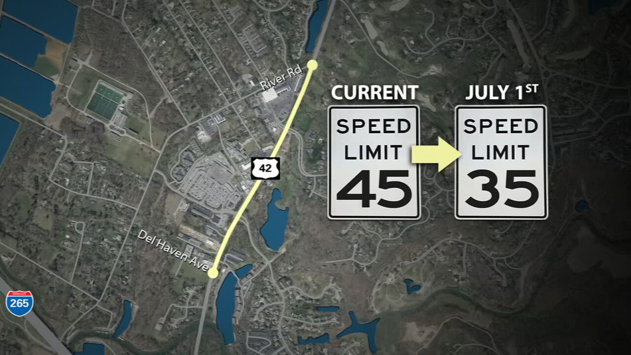 Speed Limit Change on Prospect's U.S. 42 in Louisville
